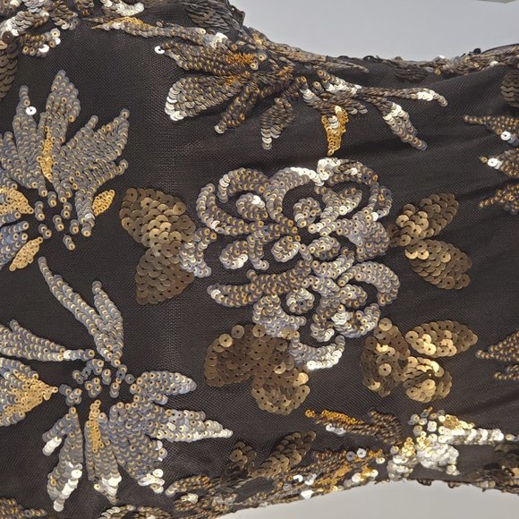 Sequined Cowl-Back Dress - Picture 3 of 5